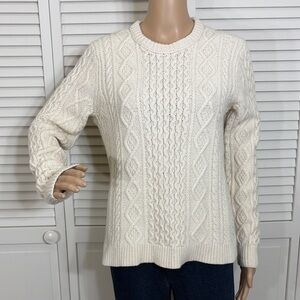 Outerknown Women's Cable Knit Fisherman's Aran Style Sweater Medium